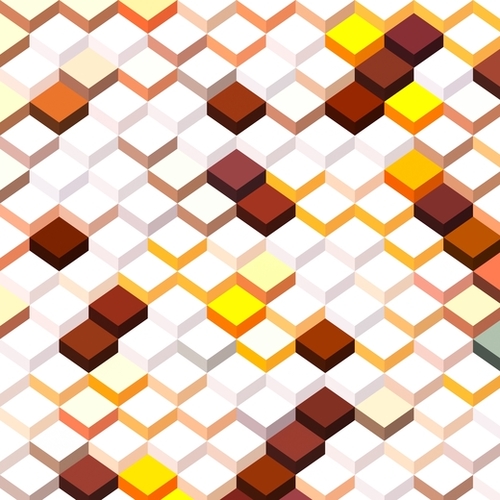 geometric square cube pattern abstract background in brown yellow Mural by Timmy333