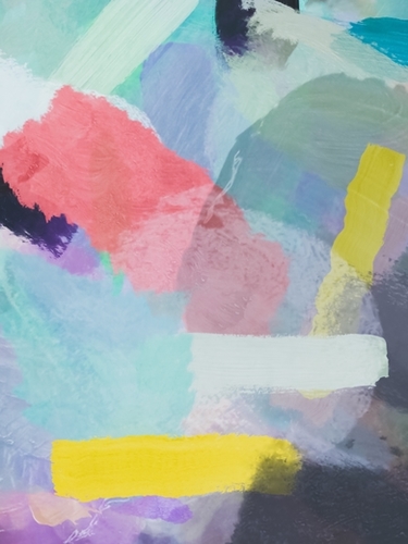brush painting texture abstract background in pink blue yellow Mural by Timmy333