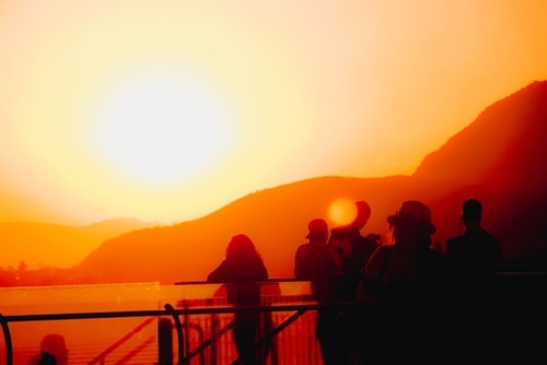 Summer sunset with mountain view at Los Angeles California USA Mural by Timmy333