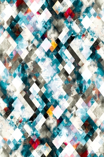 geometric pixel square pattern abstract background in blue yellow Mural by Timmy333