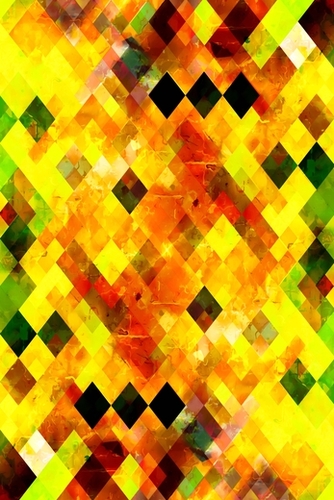 geometric pixel square pattern abstract background in yellow brown green Mural by Timmy333