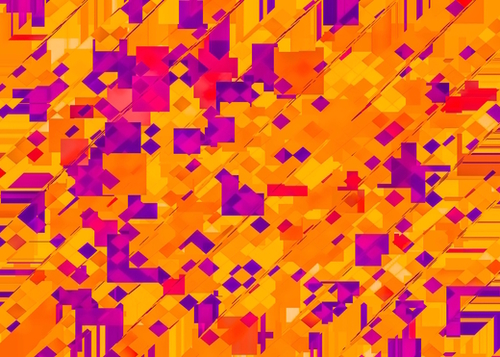 geometric square pixel pattern abstract background in orange purple blue Mural by Timmy333