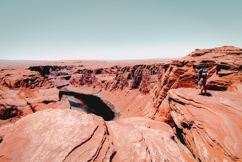 Summer scenery in the desert at Horseshoe Bend Arizona USA Mural by Timmy333