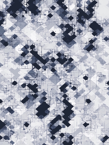 geometric pixel pattern abstract in black and white Mural by Timmy333