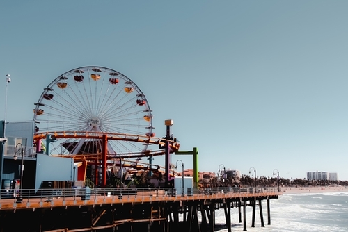 Ferris wheel at Santa Monica pier California USA Mural by Timmy333