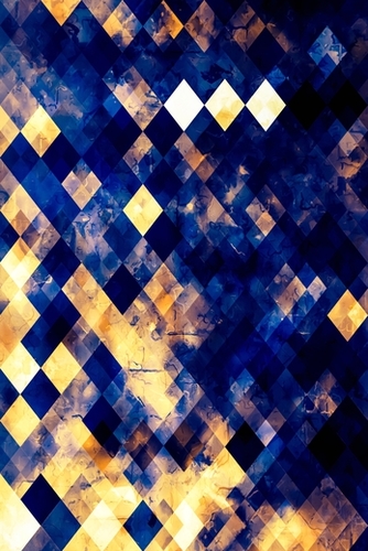geometric pixel square pattern abstract background in blue brown Mural by Timmy333