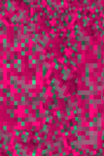 geometric pixel square pattern abstract background in pink green Mural by Timmy333