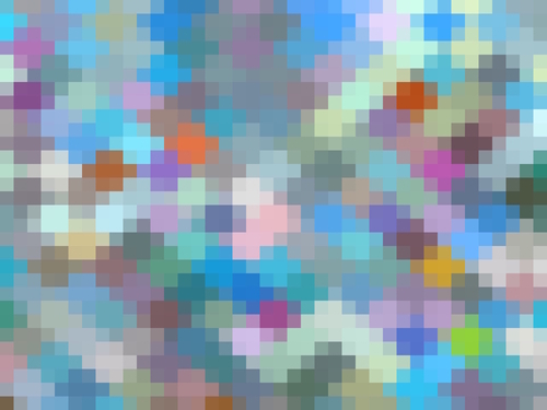 geometric square pixel pattern abstract in blue pink green Mural by Timmy333
