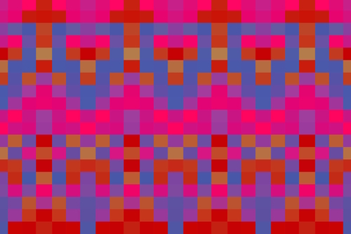 geometric symmetry pixel square pattern abstract background in pink red blue Mural by Timmy333