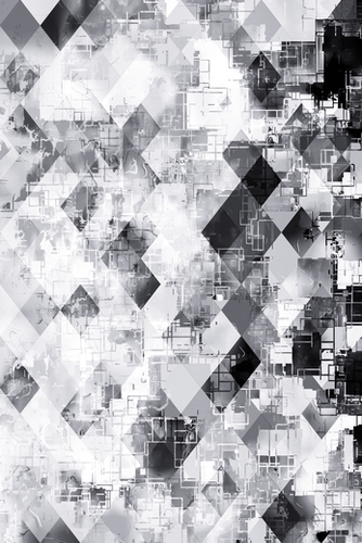 black and white geometric square pixel pattern abstract background Mural by Timmy333