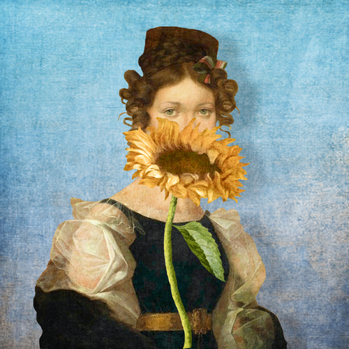 Girl with Sunflower 1 Mural by DVerissimo