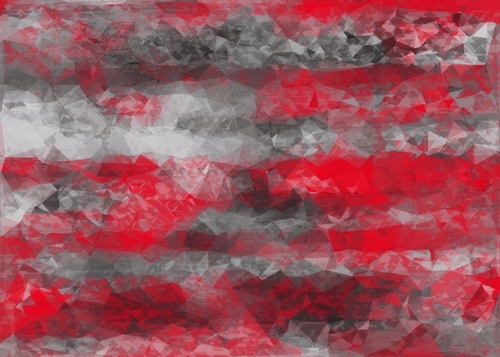 psychedelic geometric polygon shape pattern abstract in red and black Mural by Timmy333