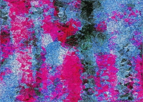 psychedelic painting texture abstract in pink and blue with noise and grain Mural by Timmy333