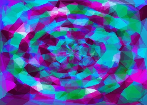 psychedelic geometric polygon pattern abstract in pink purple blue Mural by Timmy333