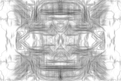 psychedelic graffiti skull art abstract in black and white Mural by Timmy333