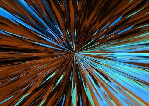psychedelic splash painting abstract pattern in brown and blue Mural by Timmy333
