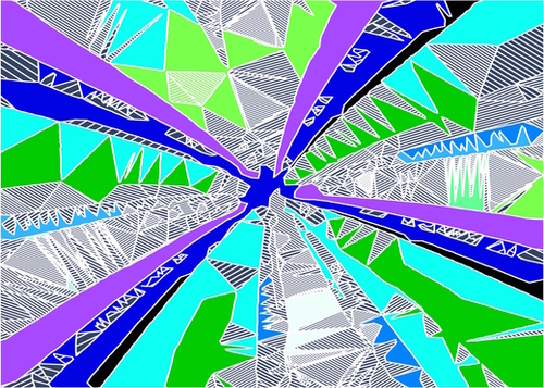 psychedelic geometric pattern drawing abstract background in blue purple green Mural by Timmy333