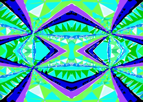 psychedelic geometric abstract pattern background in green purple blue Mural by Timmy333