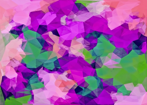 psychedelic geometric polygon pattern abstract in pink purple green Mural by Timmy333