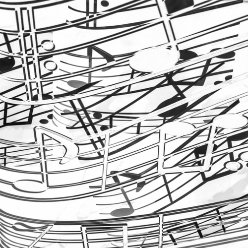 music note sign pattern abstract background in black and white Mural by Timmy333