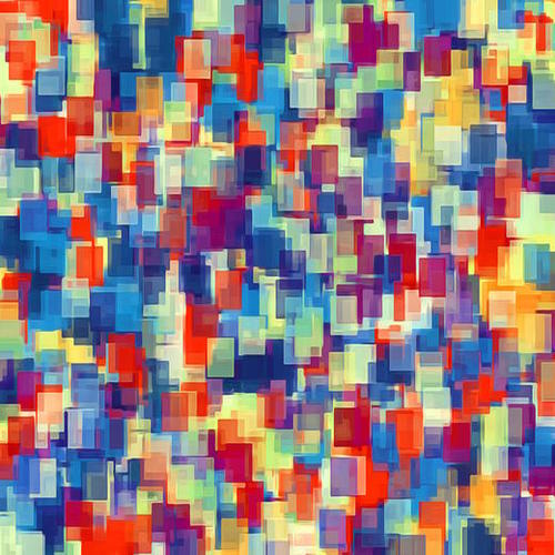 orange red and blue square pattern abstract background Mural by Timmy333