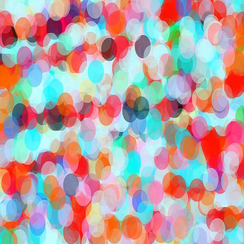 orange blue and green circle pattern abstract background Mural by Timmy333