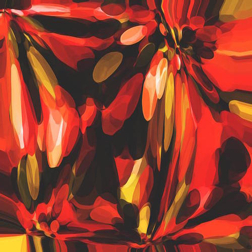 red black and yellow circle pattern abstract background Mural by Timmy333