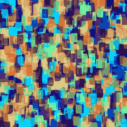 blue brown and orange square pattern abstract background Mural by Timmy333