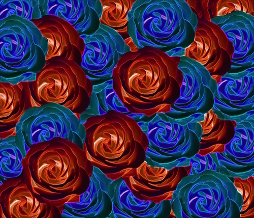 rose texture pattern abstract background in red and blue Mural by Timmy333