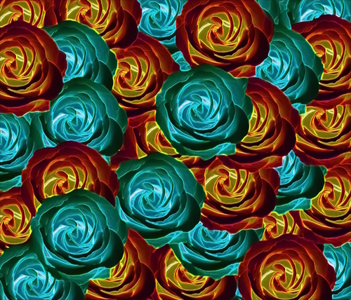 rose texture pattern abstract background in green red and yellow Mural by Timmy333
