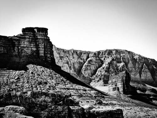 rocky mountain in Utah, USA in black and white Mural by Timmy333