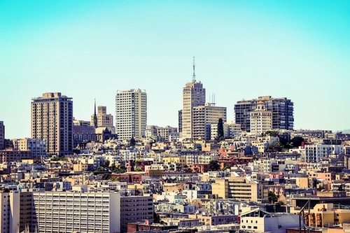 buildings at San Francisco, USA Mural by Timmy333