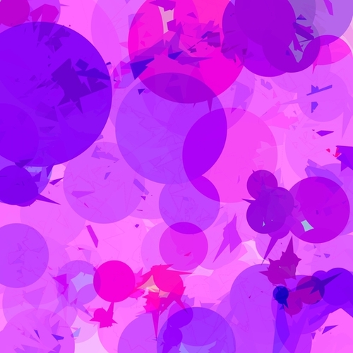 geometric circle and triangle pattern abstract in pink purple Mural by Timmy333