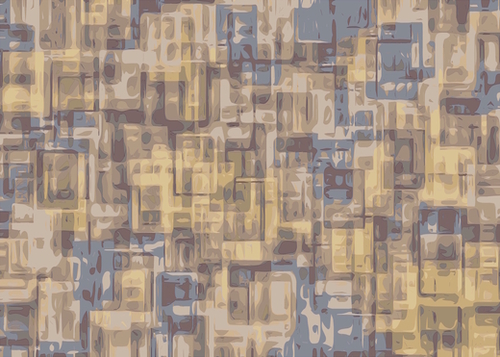 psychedelic geometric square pattern abstract in brown yellow and blue Mural by Timmy333