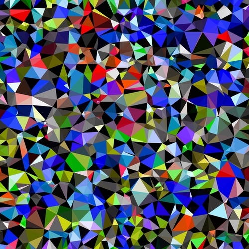 geometric triangle polygon pattern abstract background in blue red green Mural by Timmy333