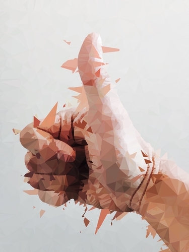 splash geometric thumbs up abstract background Mural by Timmy333