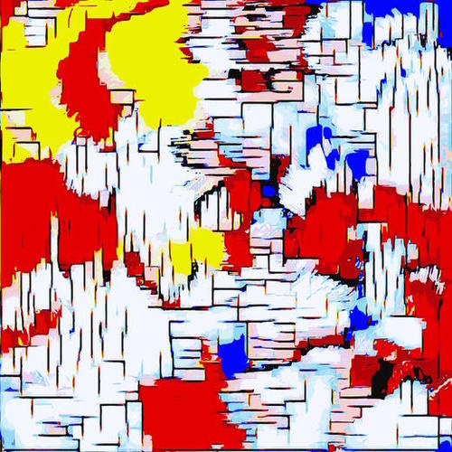red blue and yellow drawing abstract background Mural by Timmy333