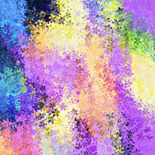 flower pattern abstract background in purple yellow blue green Mural by Timmy333