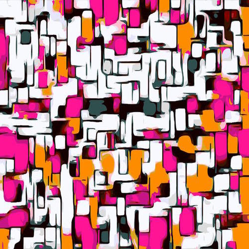 pink orange and black lines drawing abstract with white background Mural by Timmy333