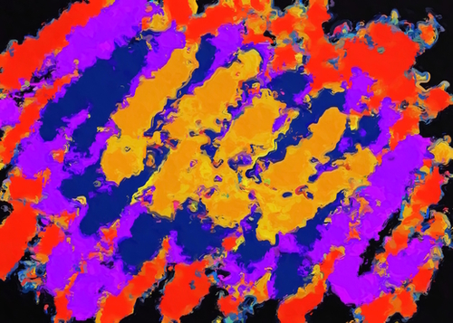psychedelic splash painting abstract texture in red purple blue yellow Mural by Timmy333