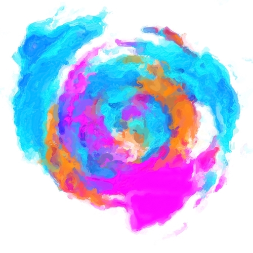 psychedelic splash painting abstract texture in blue pink orange Mural by Timmy333
