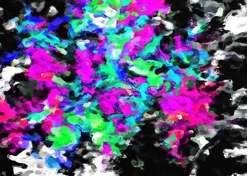 psychedelic splash painting abstract texture in pink purple blue green black Mural by Timmy333