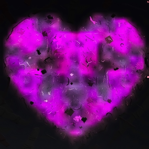pink blurry heart shape with black background Mural by Timmy333