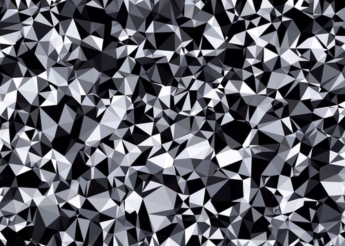 geometric triangle polygon pattern abstract in black and white Mural by Timmy333