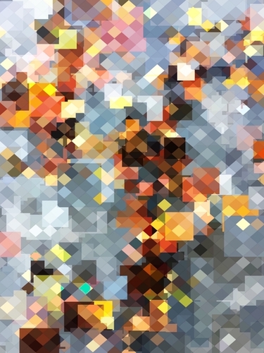 brown geometric square pixel pattern abstract background Mural by Timmy333