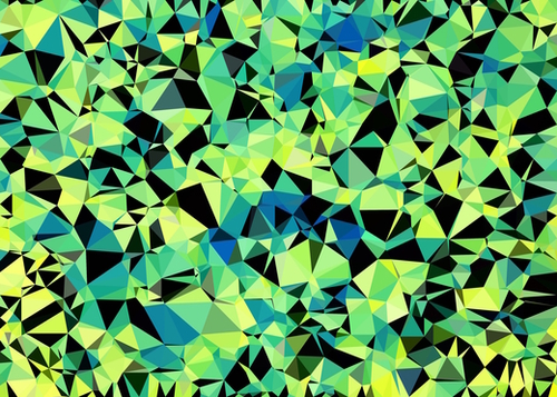 geometric triangle pattern abstract in green blue black Mural by Timmy333