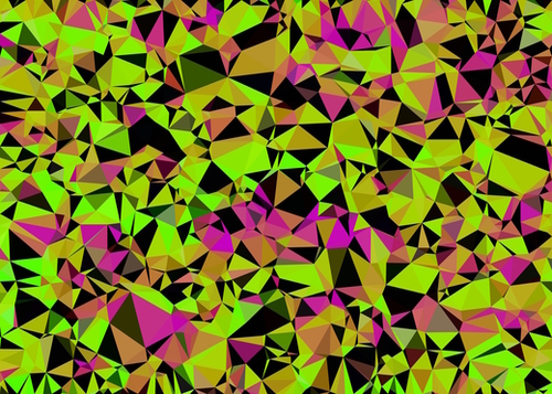 geometric triangle pattern abstract in green black pink Mural by Timmy333