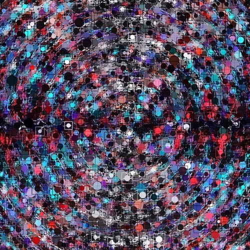 geometric circle and square pattern abstract in blue and red Mural by Timmy333