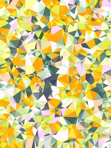 geometric triangle pattern abstract in orange green yellow Mural by Timmy333
