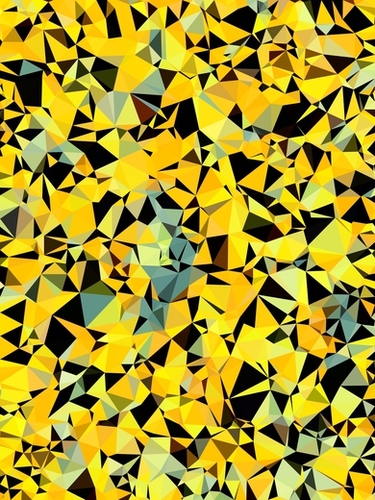 geometric triangle pattern abstract in yellow green black Mural by Timmy333